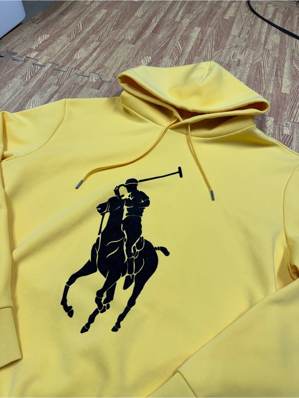 Polo Ralph Lauren Big Pony Hoodie Men’s Large Yellow Pullover Mens Preppy - Picture 2 of 7